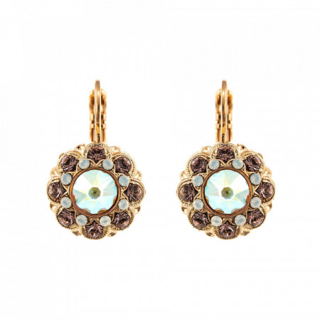 Cercei placati cu Aur roz de 24K, cu cristale Swarovski, Aura | 1417-1112RG6-Multicolor-5641