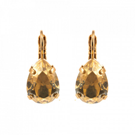Cercei placati cu Aur roz de 24K, cu cristale Swarovski, Earl Grey | 1032/1-216RG6-Bej-9031