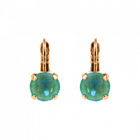 Cercei placati cu Aur roz de 24K, cu cristale Swarovski, Fern | 1440-146RG6-Verde-8931