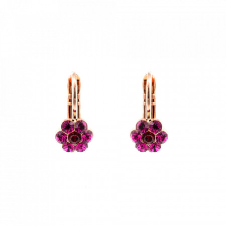 Cercei placati cu Aur roz de 24K, cu cristale Swarovski, FireFly | 1166/1-2140RG6-Rosu-5371