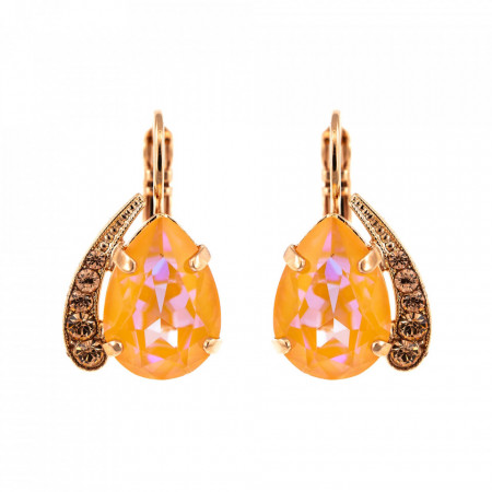 Cercei placati cu Aur roz de 24K, cu cristale Swarovski, Gardenia | 1032-140362RG6-Multicolor-1371