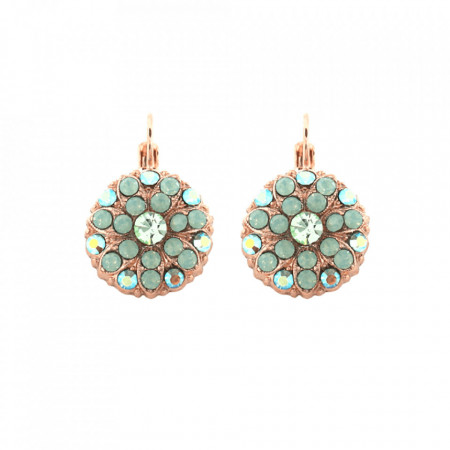 Cercei placati cu Aur roz de 24K, cu cristale Swarovski, Guardian Angel | 1029-390RG6-Verde-1341