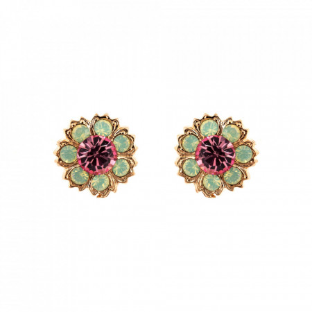 Cercei placati cu Aur roz de 24K, cu cristale Swarovski, Lavender | 1411/2-1910RG2-Multicolor-5561