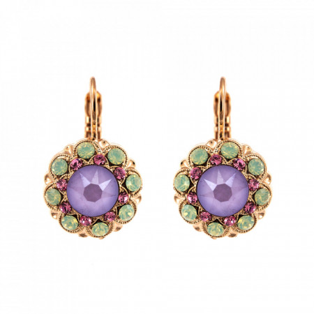 Cercei placati cu Aur roz de 24K, cu cristale Swarovski, Lavender | 1417-1910RG6-Multicolor-5651