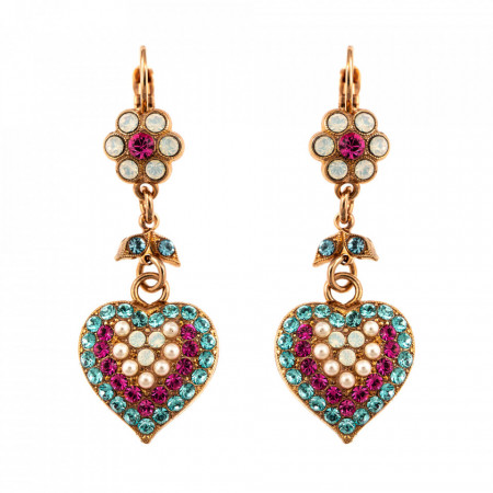 Cercei placati cu Aur roz de 24K, cu cristale Swarovski, Memories of Montmartre | 1007/7-1146RG6