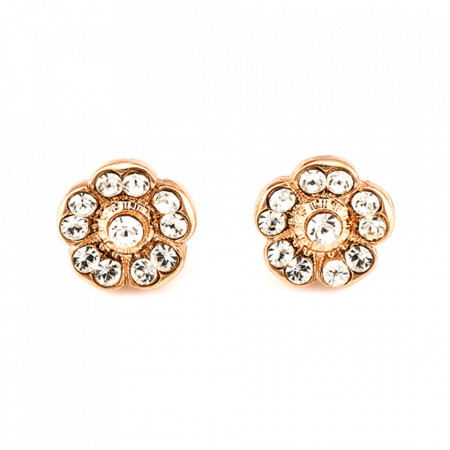 Cercei placati cu Aur roz de 24K, cu cristale Swarovski, On a Clear Day | 1220-001001RG2-Transparent-5551