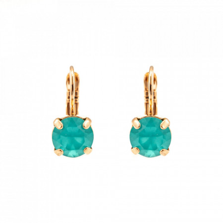 Cercei placati cu Aur roz de 24K, cu cristale Swarovski, Sapphire Sky | 1440-029RG6-Verde-5741