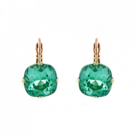 Cercei placati cu Aur roz de 24K, cu cristale Swarovski, Silky Sage DeLite | 1326/4-169RG6-Verde-5421
