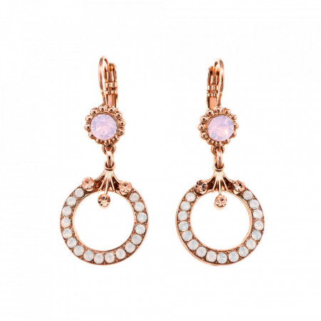 Cercei placati cu Aur roz de 24K, cu cristale Swarovski, Tiara Day | 1176-2333RG6-Multicolor-5391