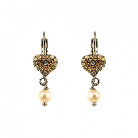 Cercei placati cu rodiu, cu cristale Swarovski, Earl Grey | 1898-1132RO6-Alb/Gri, Bej-8981