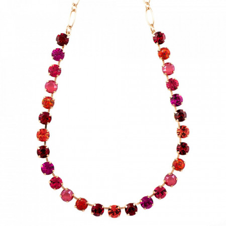 Colier placat cu Aur roz de 24K, cu cristale Swarovski, FireFly | 3252SO4-M2140RG-Rosu-6191