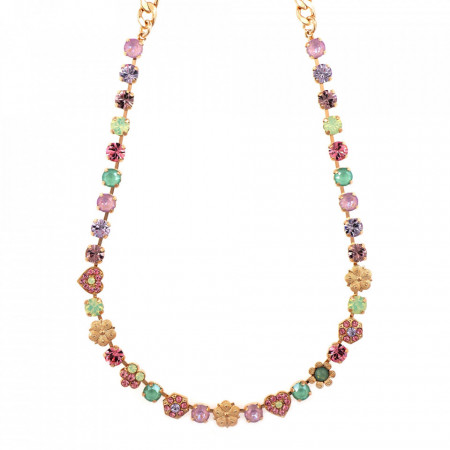 Colier placat cu Aur roz de 24K, cu cristale Swarovski, Lavender | 3028/2-1910RG-Multicolor-6251
