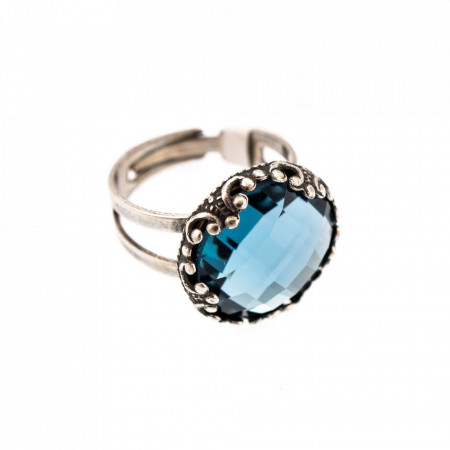 Inel placat cu Argint 925, cu cristale Swarovski, Nightfall | 7220-266ASP-Albastru-7511