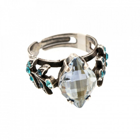 Inel placat cu Argint 925, cu cristale Swarovski, Nightfall | 7628-1114SP-Albastru-7691