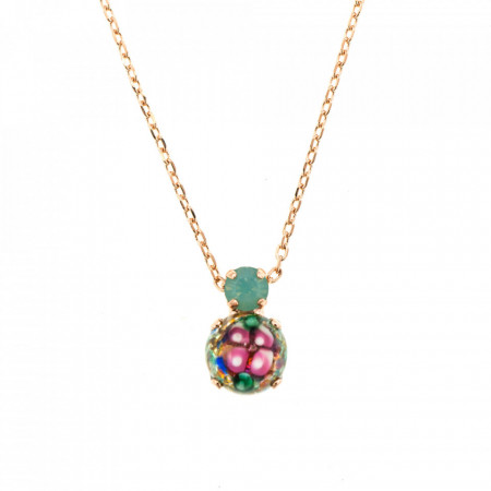 Pandantiv cu lant placat cu Aur roz de 24K, cu cristale Swarovski, California Dreaming | 5062/1-0022RG-Multicolor-6371
