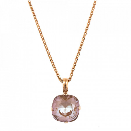 Pandantiv cu lant placat cu Aur roz de 24K, cu cristale Swarovski, Cappuccino DeLite | 5326/4-148RG-Multicolor-6921