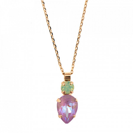 Pandantiv cu lant placat cu Aur roz de 24K, cu cristale Swarovski, Lavender | 5030/60-1910RG-Multicolor-6301