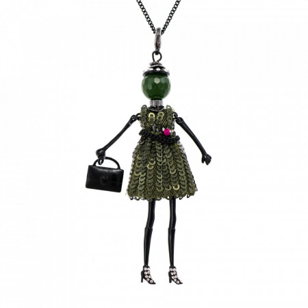Bambola in Stile Beverly Hills - Black-Green-Verde-2372