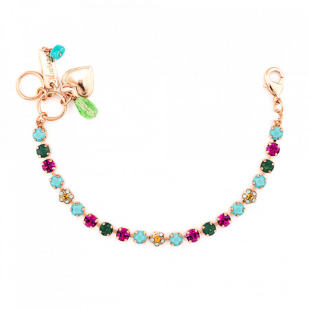 Bratara placata cu Aur roz de 24K, cu cristale Swarovski, Happy Days | 4008-1007RG-Multicolor-972