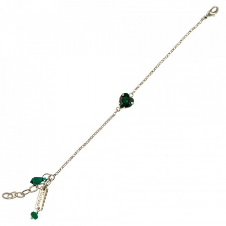 Bratara placata cu rodiu, cu cristale Swarovski, Emerald | 4100/2-205RO-Verde-932