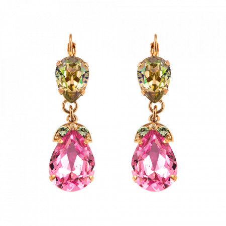 Cercei placati cu Aur roz de 24K, cu cristale Swarovski, California Dreaming | 1032/4-1063RG6-Vernil/Roz-9192