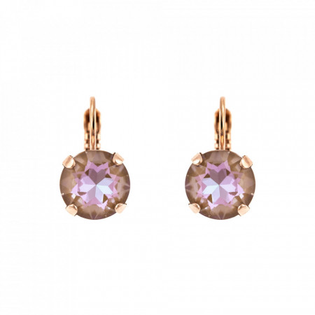 Cercei placati cu Aur roz de 24K, cu cristale Swarovski, Cappuccino DeLite | 1445-148RG6-Multicolor-6022