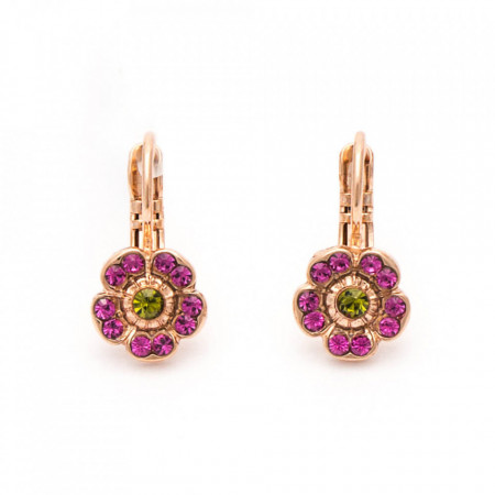 Cercei placati cu Aur roz de 24K, cu cristale Swarovski, Happy Days | 1504/2-1311RG6-Multicolor-6082