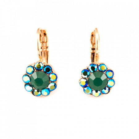 Cercei placati cu Aur roz de 24K, cu cristale Swarovski, Julia | 1379-3322RG6-Multicolor-5502