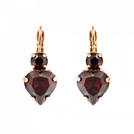 Cercei placati cu Aur roz de 24K, cu cristale Swarovski, Lady In Red | 1100/3-208208RG6-Rosu-1922