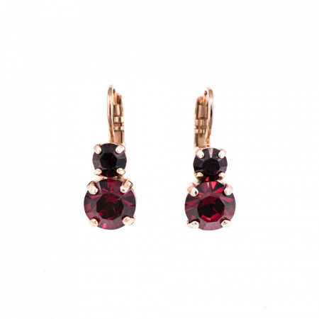 Cercei placati cu Aur roz de 24K, cu cristale Swarovski, Lady In Red | 1190-1070RG6-Rosu-5422