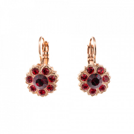 Cercei placati cu Aur roz de 24K, cu cristale Swarovski, Lady In Red | 1411/2-1070RG6-Rosu-5552