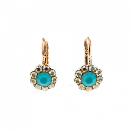 Cercei placati cu Aur roz de 24K, cu cristale Swarovski, Sapphire Sky | 1379-807RG6-Multicolor-5512