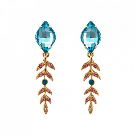 Cercei placati cu Aur roz de 24K, cu cristale Swarovski, Spring Flowers | 1628-2141RG2-Multicolor-6152