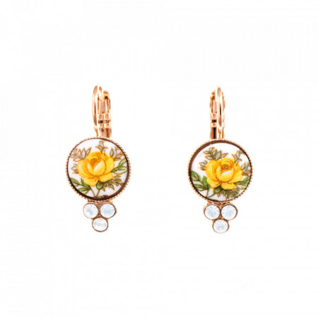 Cercei placati cu Aur roz de 24K, cu cristale Swarovski, Yellow Brick Road | 1018-2131RG6-Galben-1272