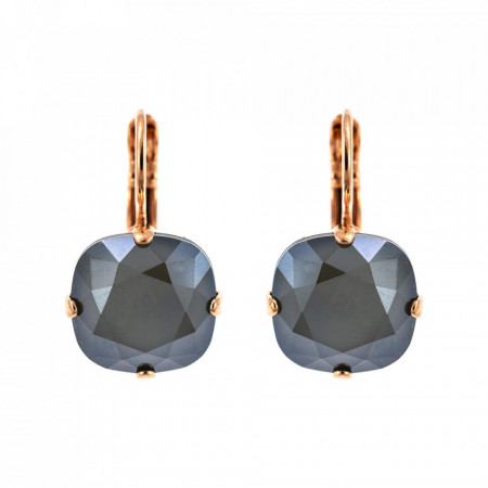 Cercei placati cu Aur roz de 24K, cu cristale Swarovski, Black Diamond | 1326/4-254RG6-Gri-5432