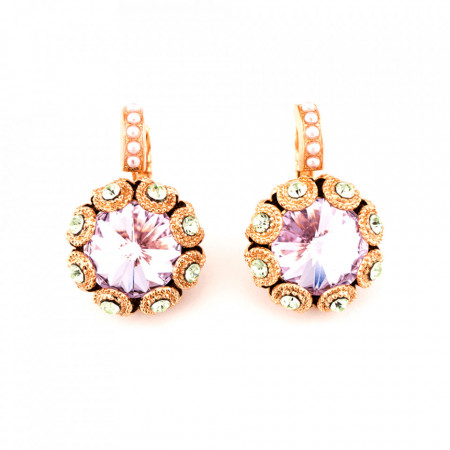 Cercei placati cu Aur roz de 24K, cu cristale Swarovski, California Dreaming | 1386-1327RG6-Mov-5522