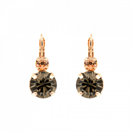 Cercei placati cu Aur roz de 24K, cu cristale Swarovski, Earl Grey | 1037-1132RG6-Gri/Bej-9082