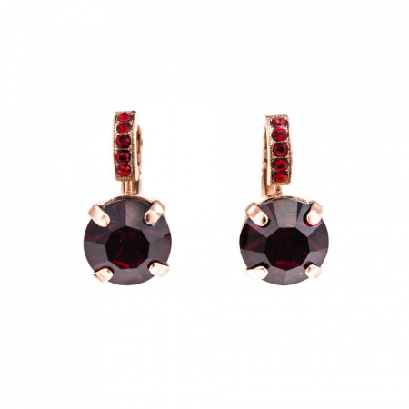 Cercei placati cu Aur roz de 24K, cu cristale Swarovski, Lady In Red | 1056-1070RG6-Rosu-1552
