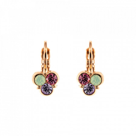 Cercei placati cu Aur roz de 24K, cu cristale Swarovski, Lavender | 1128/3-1910RG6-Multicolor-1972