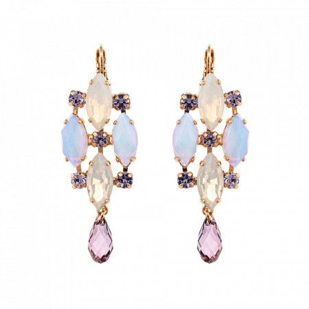 Cercei placati cu Aur roz de 24K, cu cristale Swarovski, Purple Rain | 1410-M83371RG6-Multicolor-5542