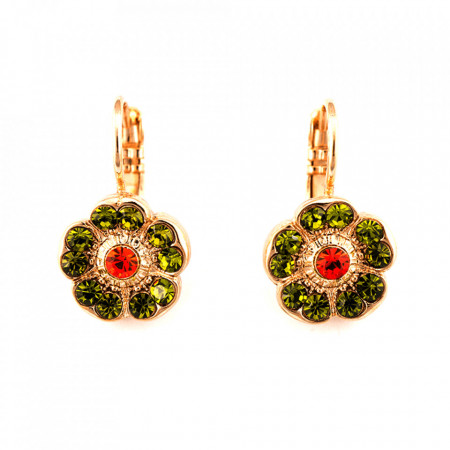 Cercei placati cu Aur roz de 24K, cu cristale Swarovski, Tiger Lily | 1220-1311RG6-Multicolor-5562