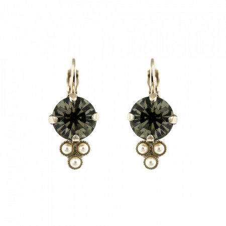 Cercei placati cu rodiu, cu cristale Swarovski, Earl Grey | 1010-1132RO6-Alb/Gri, Gri/Bej-9012