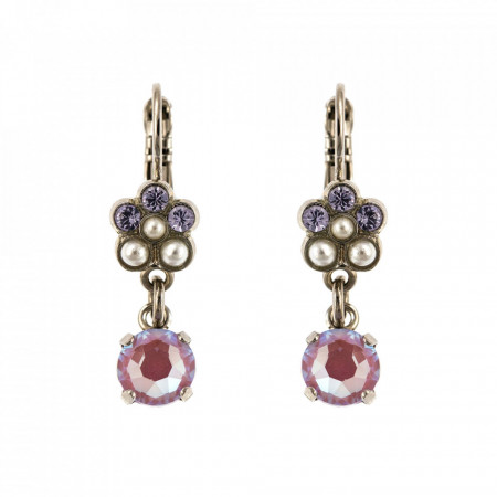 Cercei placati cu rodiu, cu cristale Swarovski, Romance | 1152/3-139-10RO6-Multicolor-5302