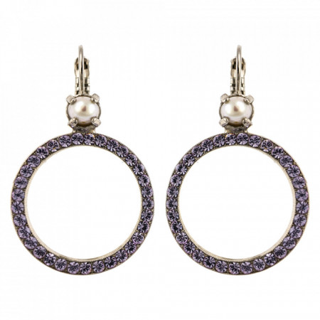 Cercei placati cu rodiu, cu cristale Swarovski, Romance | 10831-139-10RO6-Multicolor-1782