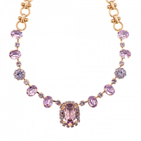 Colier placat cu Aur roz de 24K, cu cristale Swarovski, Violet - Colors | 3090/5-371371RG-Mov-6312