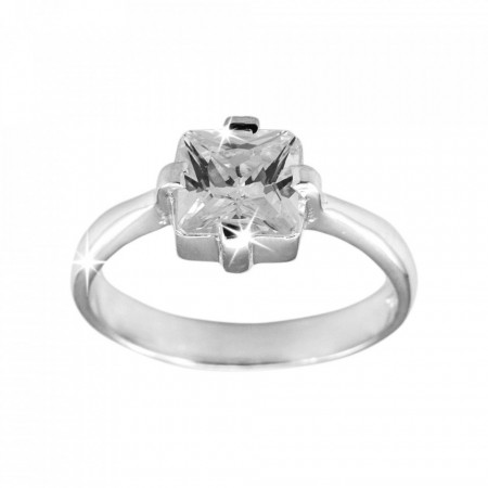 Inel de logodna Argint 925 Square Cut Solitaire-Argintiu-8313