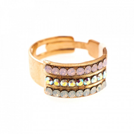 Inel placat cu Aur roz de 24K, cu cristale Swarovski, Aura | 7008-1112RG-Multicolor-7022