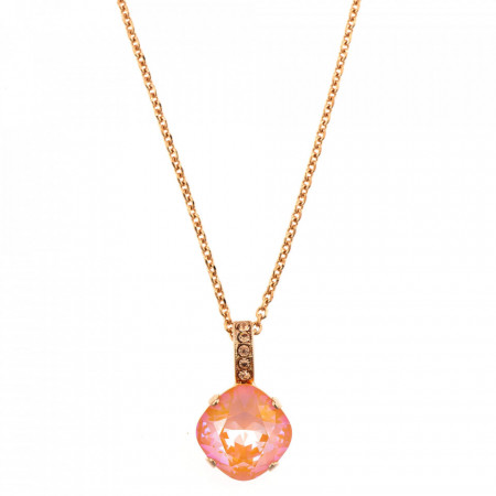 Pandantiv cu lant placat cu Aur roz de 24K, cu cristale Swarovski, Gardenia | 5326/1-362140RG-Portocaliu-6902