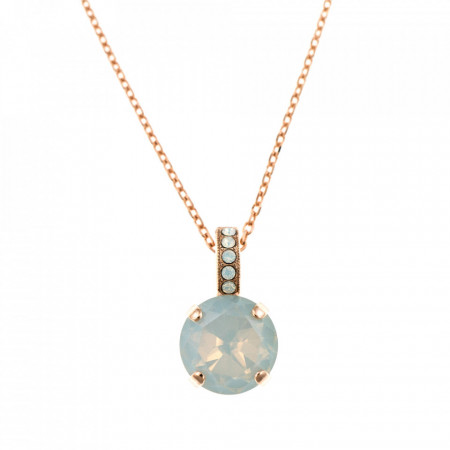 Pandantiv cu lant placat cu Aur roz de 24K, cu cristale Swarovski, October Lucky Birthstone | 5056-234234RG-Alb-6362