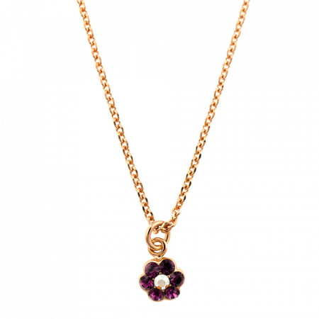 Pandantiv cu lant placat cu Aur roz de 24K, cu cristale Swarovski, Bohemian Rhapsody | 5166/10-2041ABRG-Mov-8952